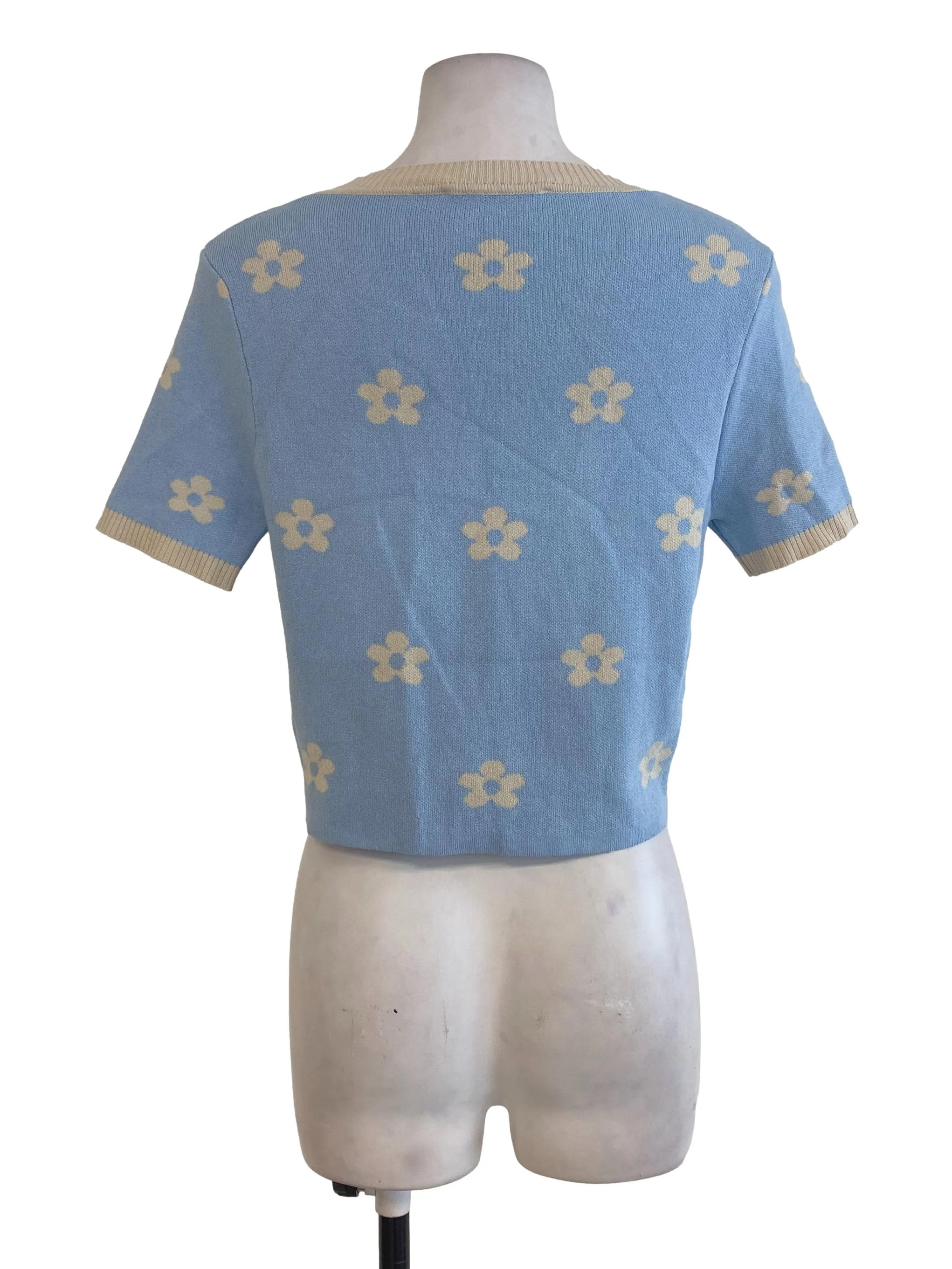 Blue Floral Knitted Top TCL