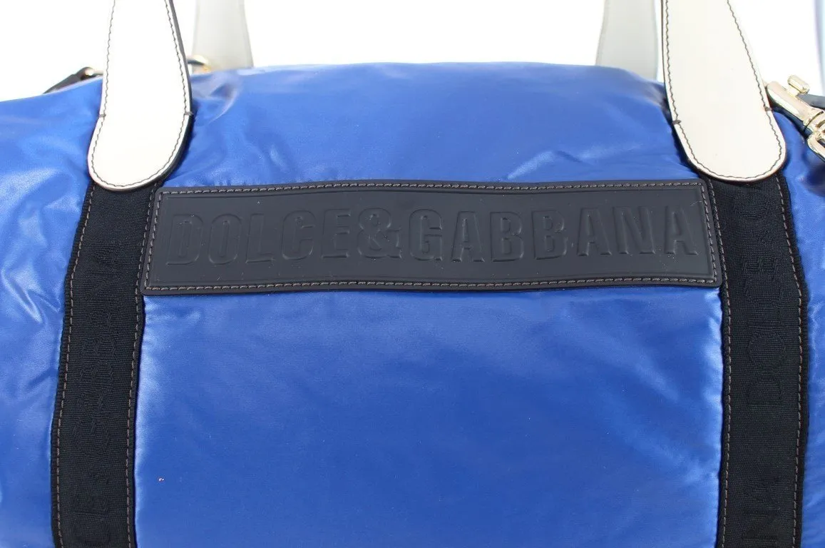 Blue nylon travel bag
