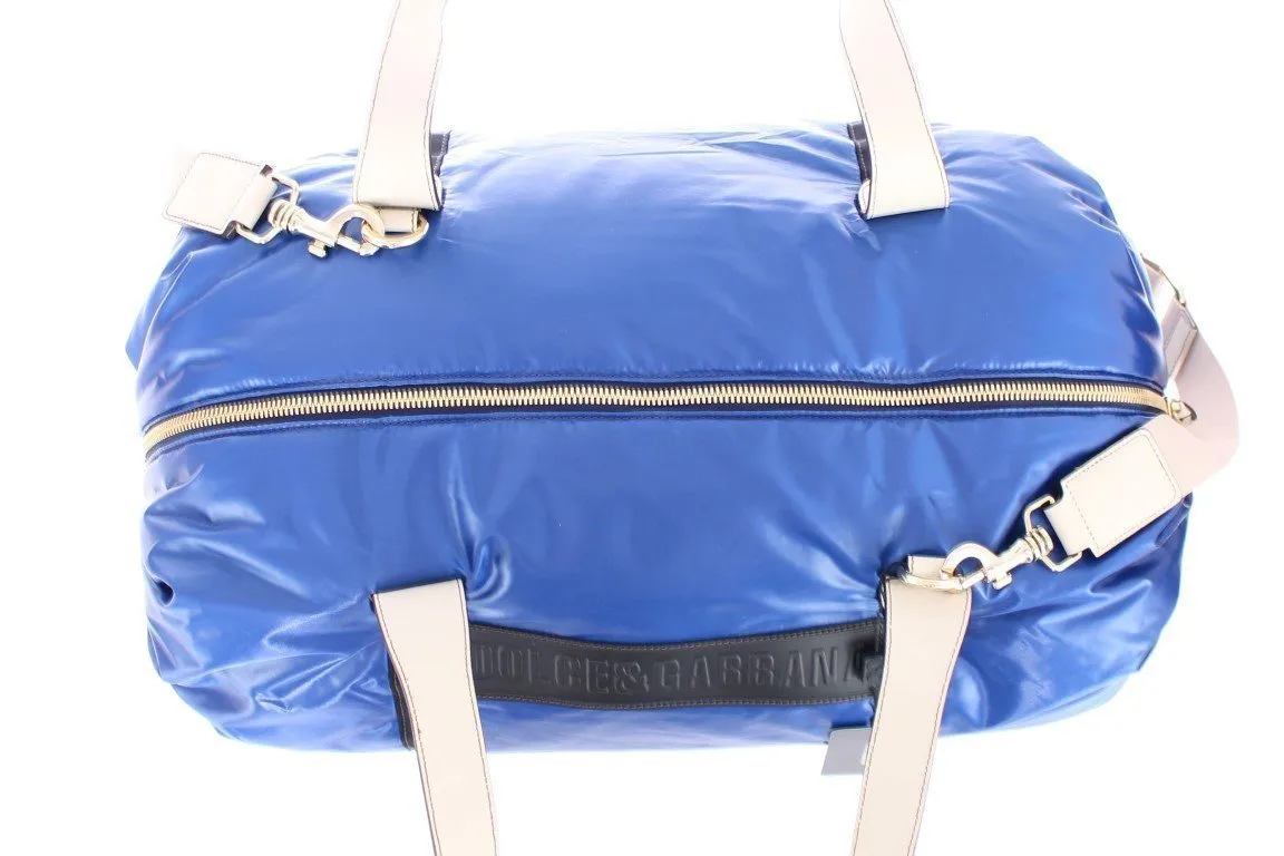 Blue nylon travel bag
