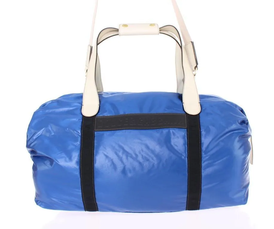 Blue nylon travel bag