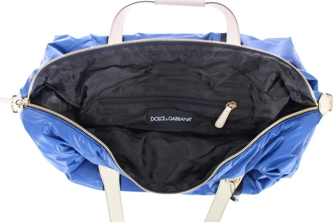 Blue nylon travel bag