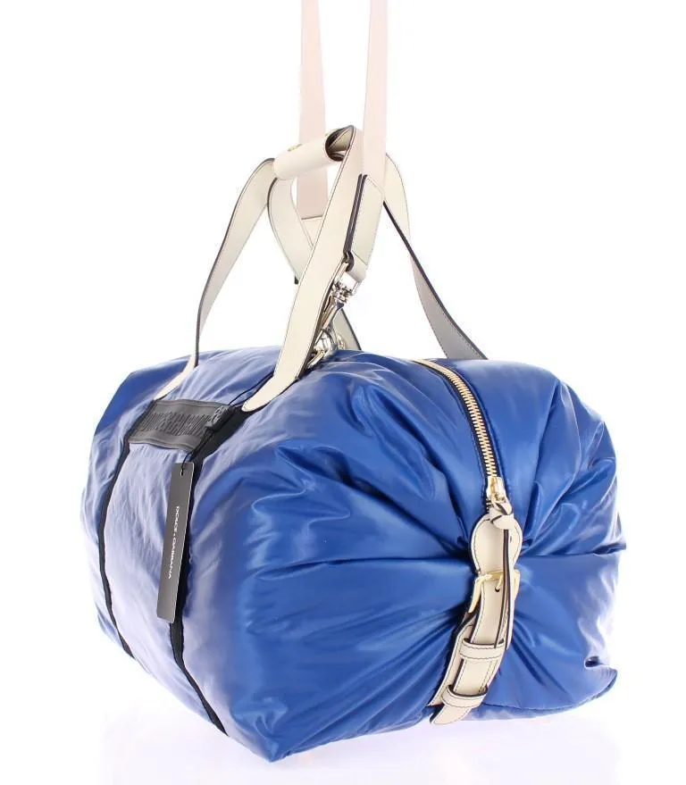 Blue nylon travel bag