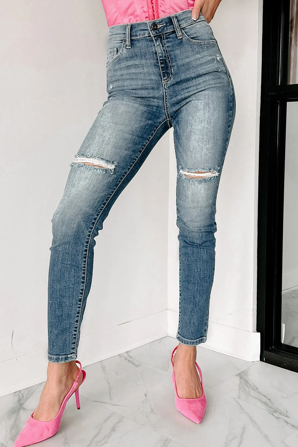 Blue Peak Distressed Skinny Jeans