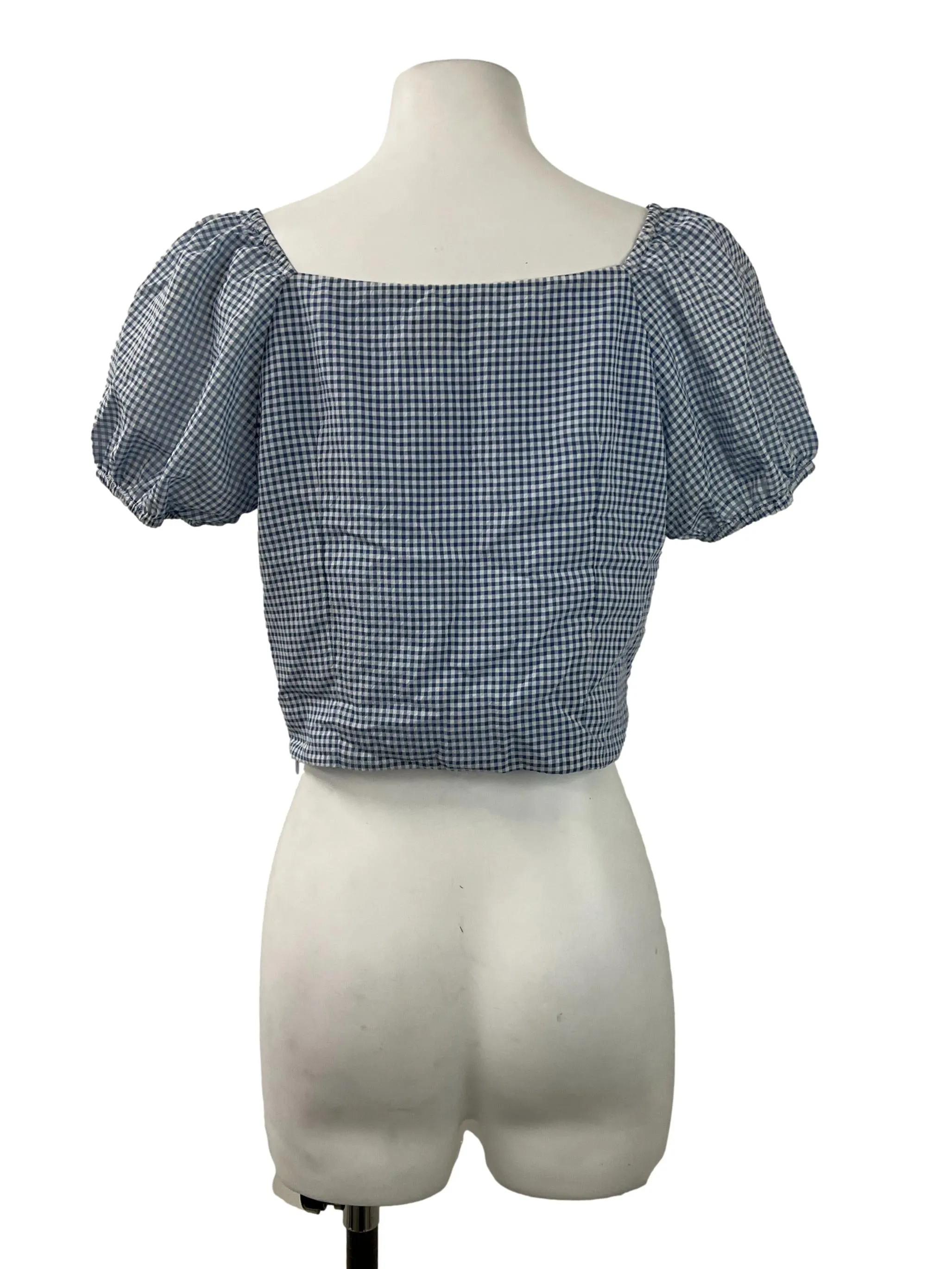 Blue Plaid Sweetheart Top