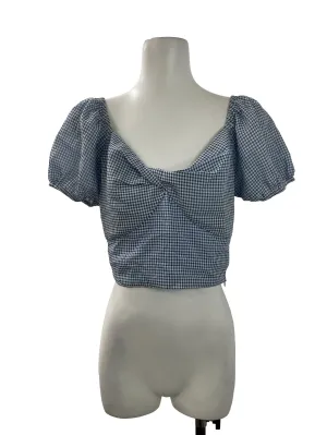 Blue Plaid Sweetheart Top