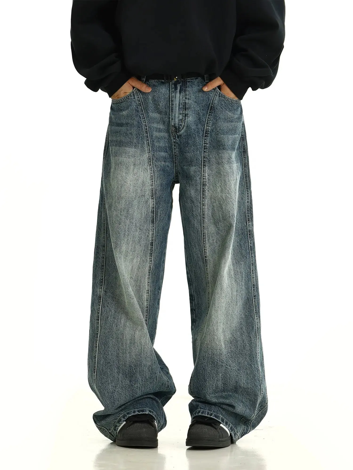 Blue Wide-Leg Jeans