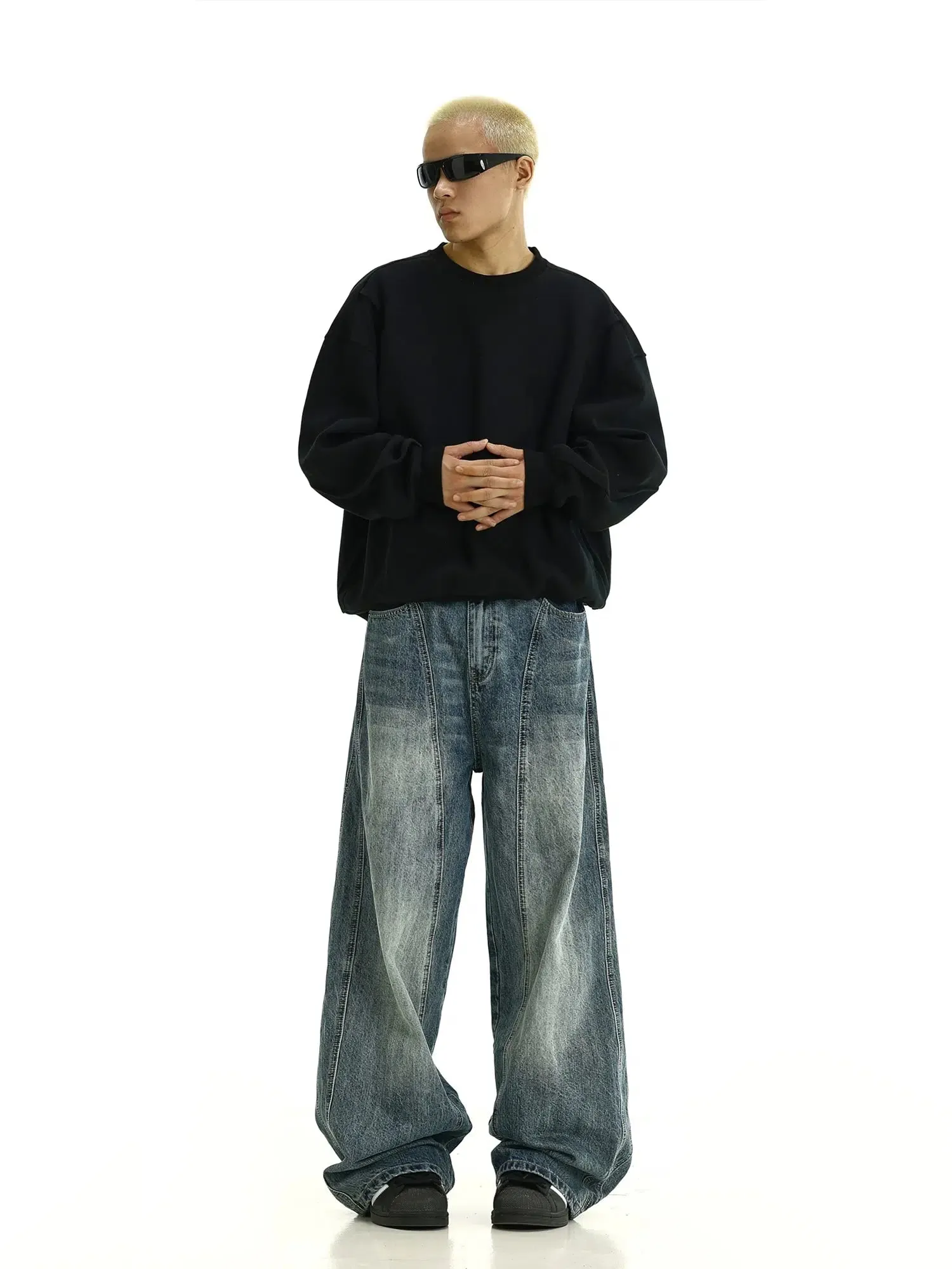 Blue Wide-Leg Jeans