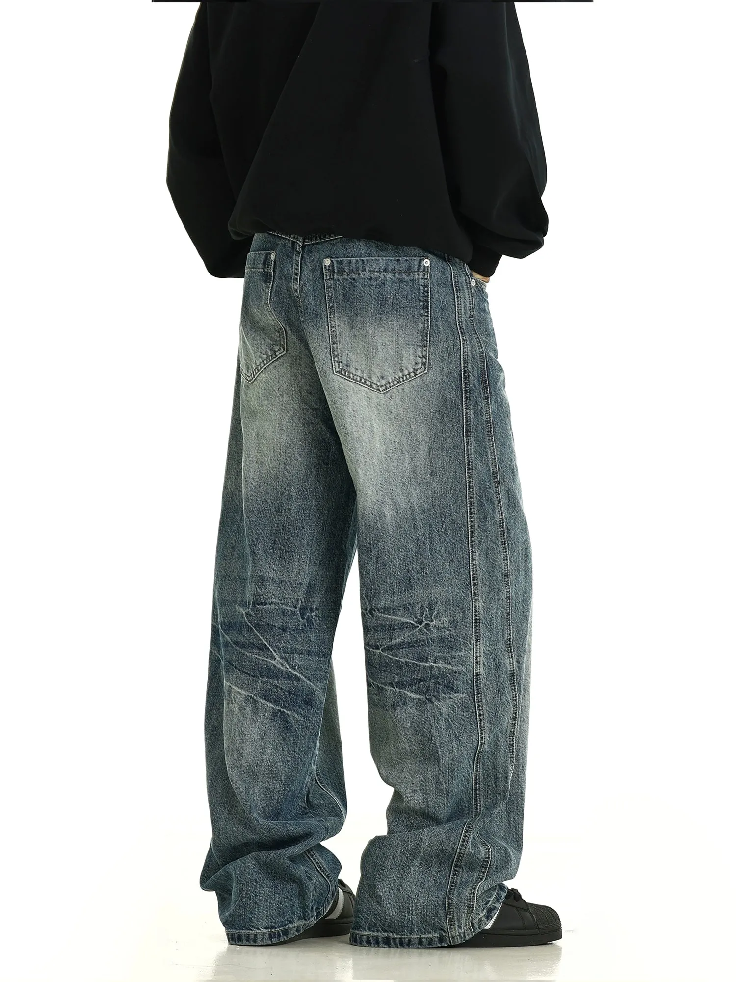 Blue Wide-Leg Jeans