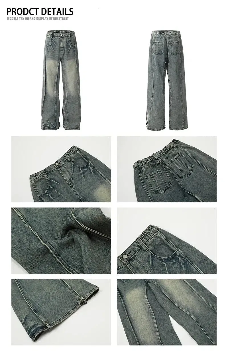 Blue Wide-leg Jeans