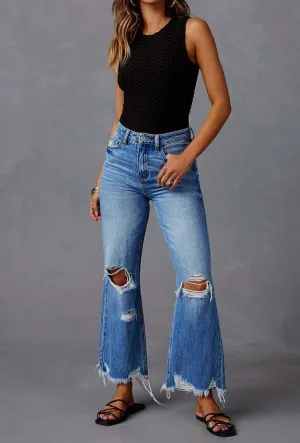 Blues Distressed Flare Jeans