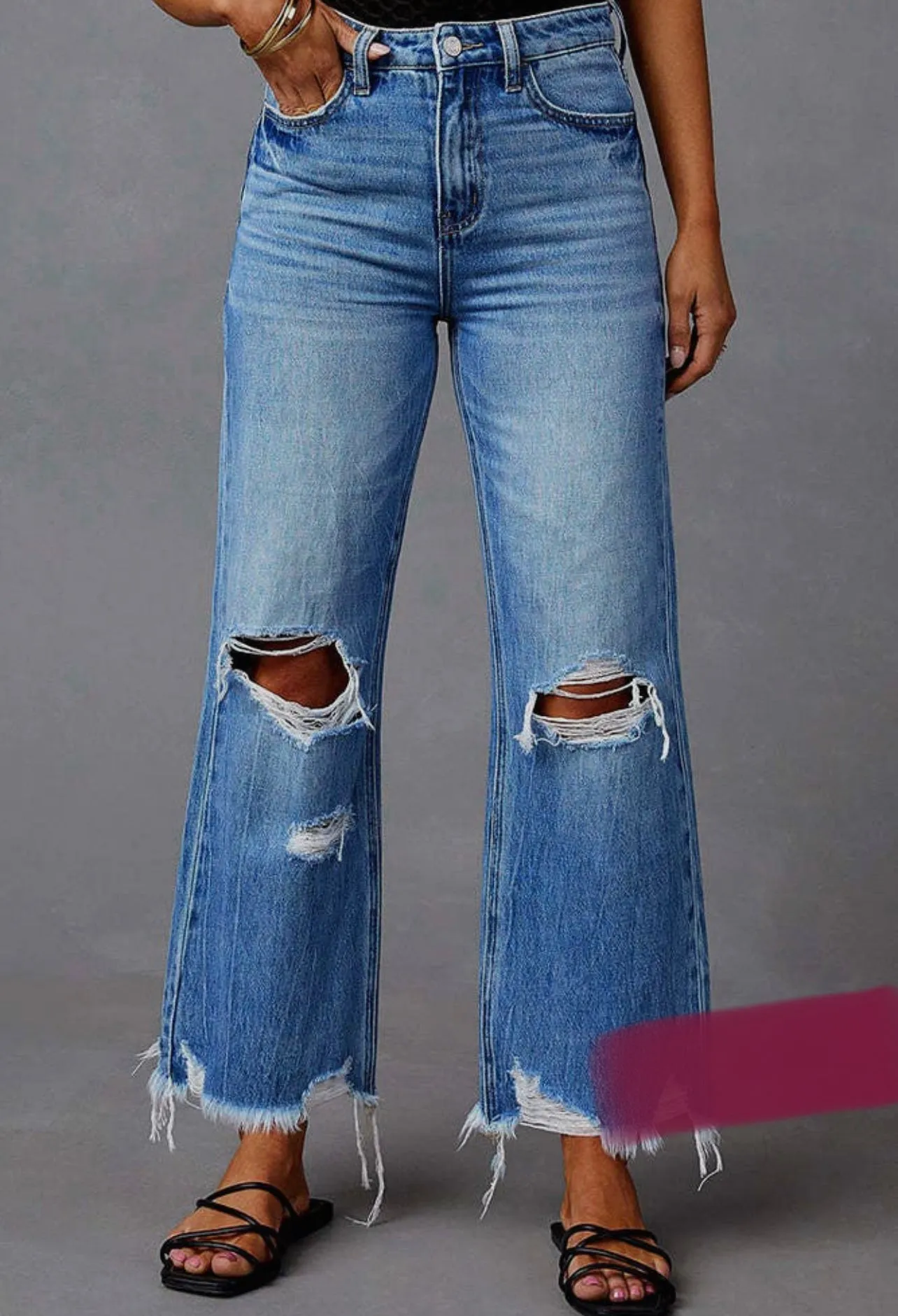 Blues Distressed Flare Jeans
