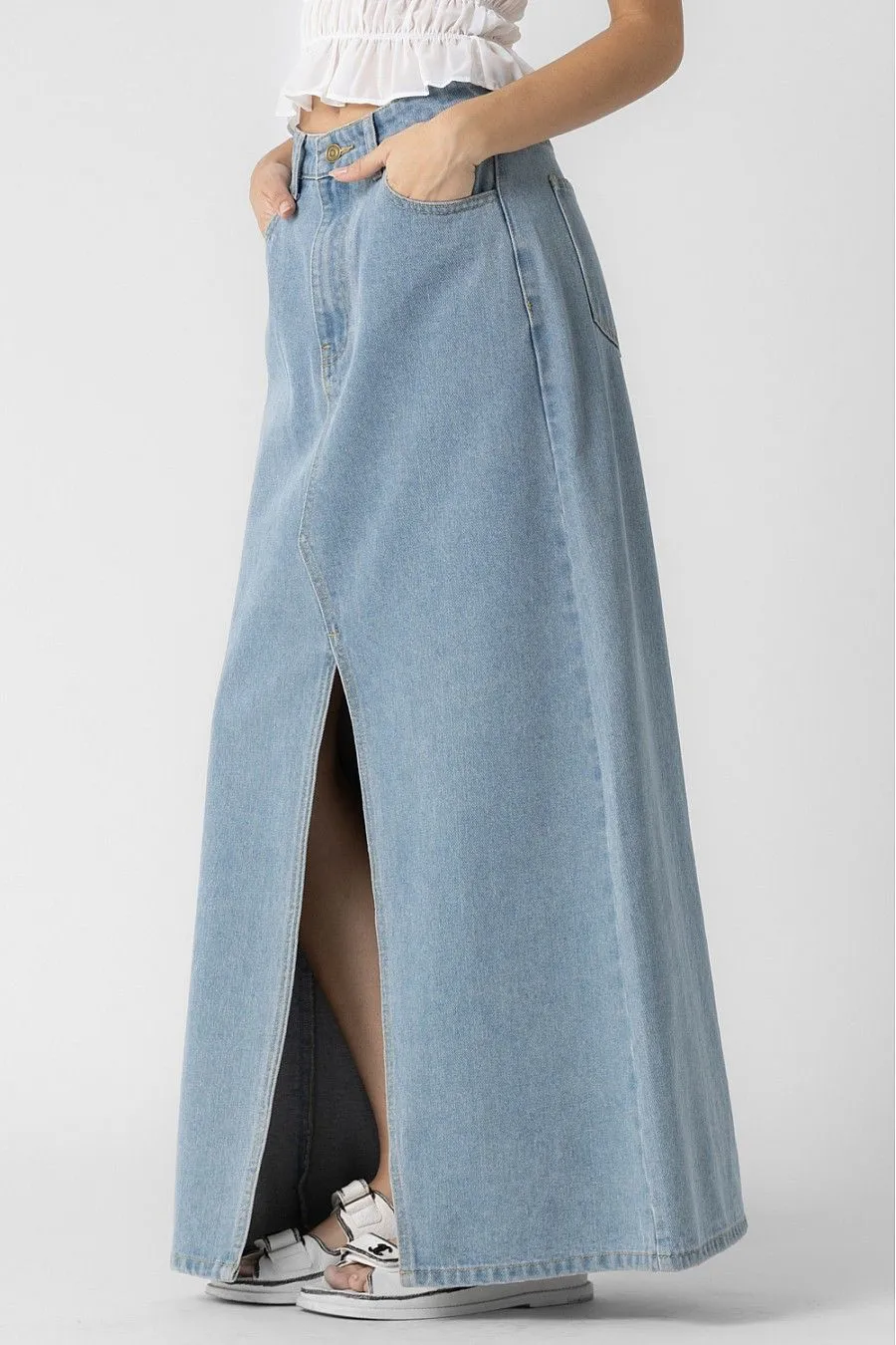 Blues with You Denim Maxi Skirt