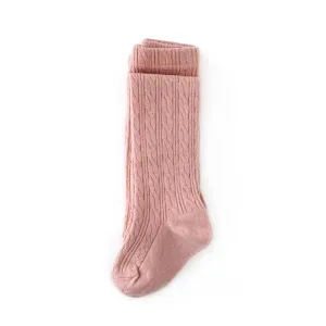 Blush Cable Knit Tights