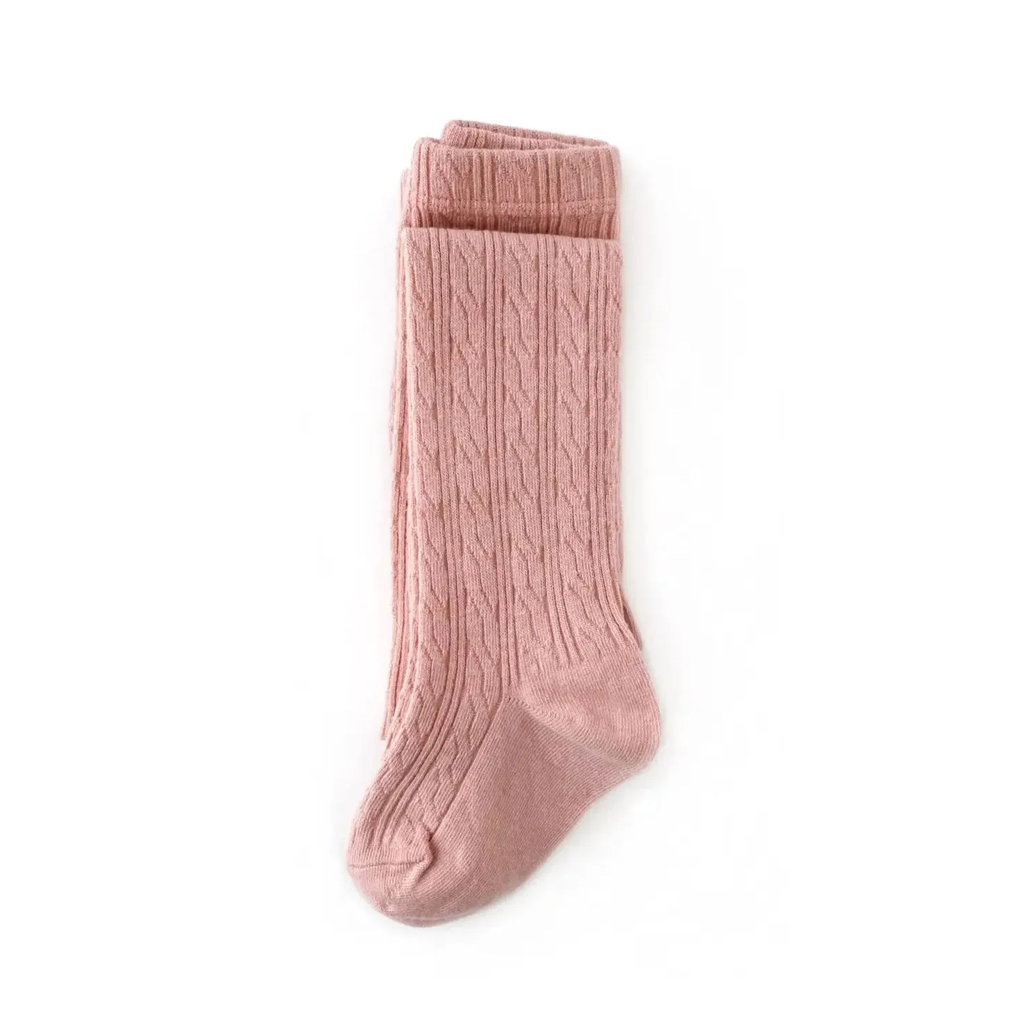Blush Cable Knit Tights