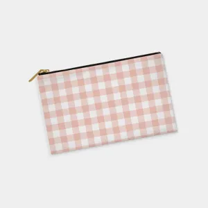 Blush Gingham Personalized Zipper Pouch