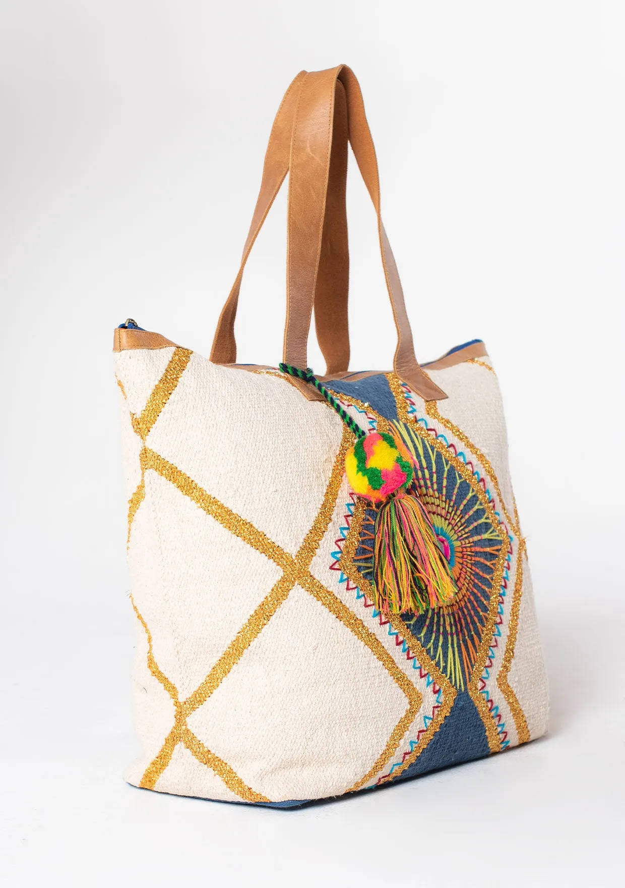 Bohemian Embroidered Zip Up Weekender Bag