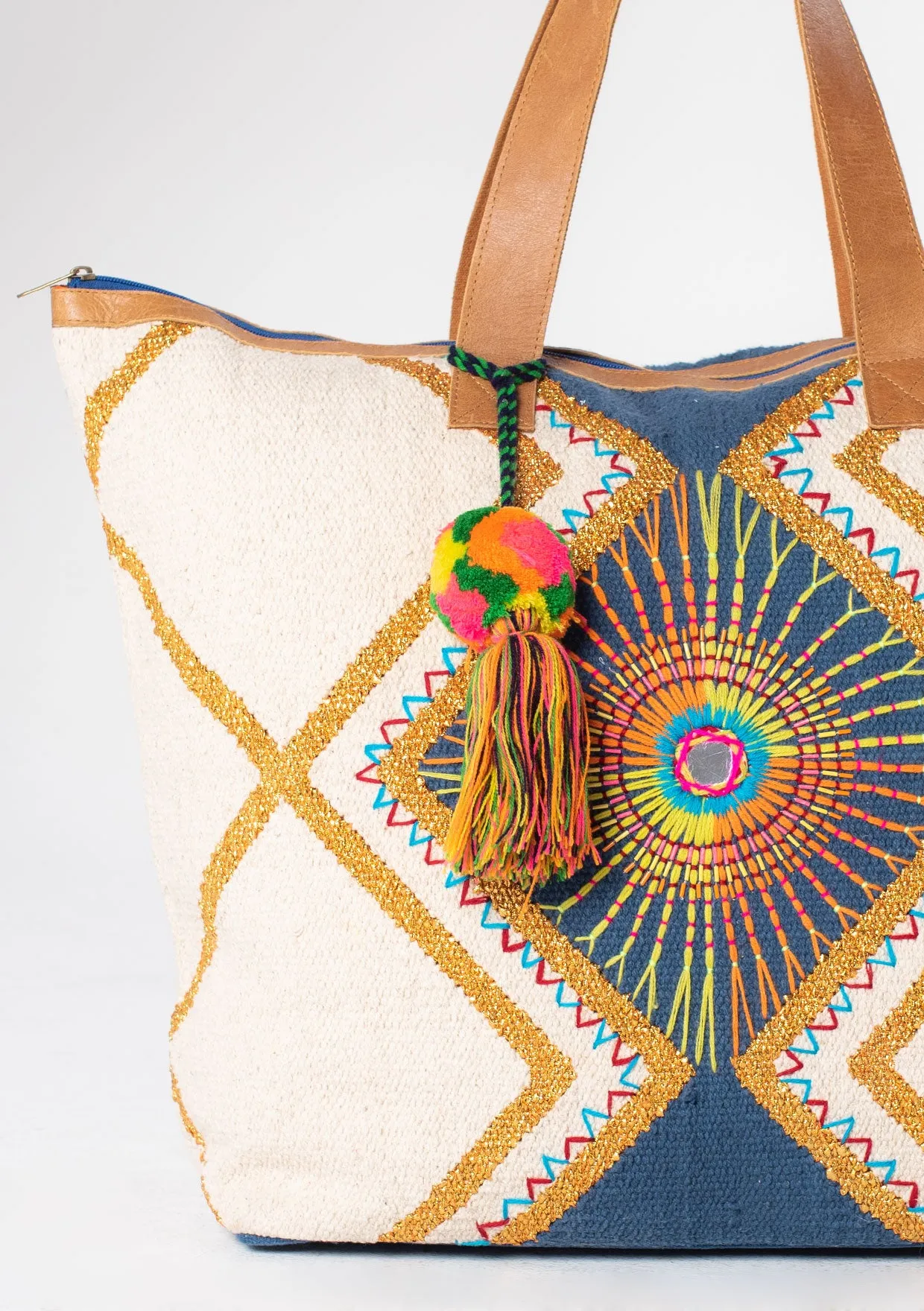Bohemian Embroidered Zip Up Weekender Bag