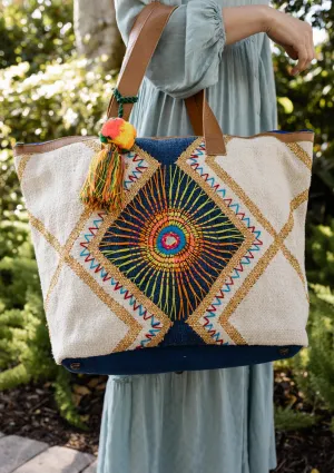 Bohemian Embroidered Zip Up Weekender Bag