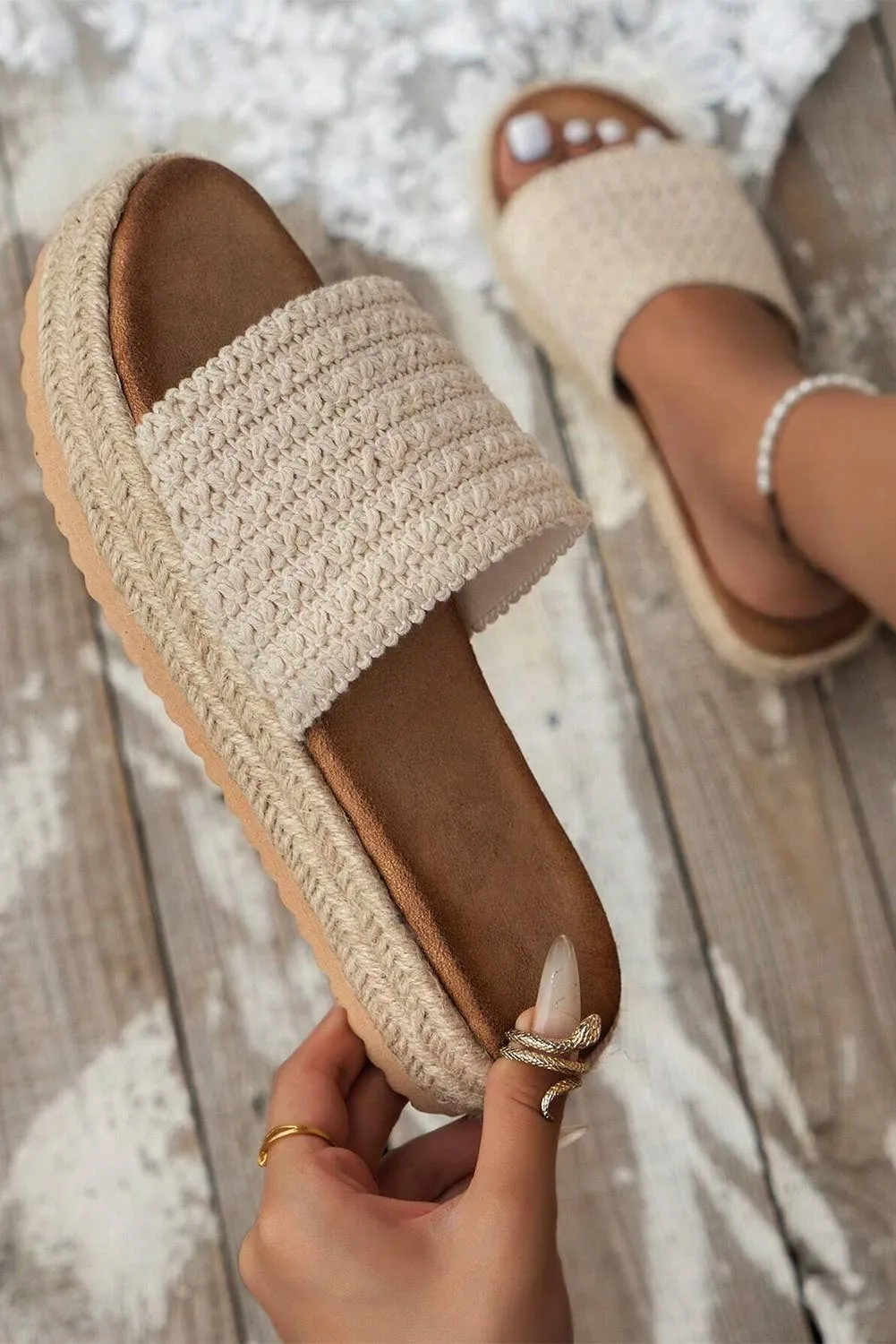 Boho Woven Wedge Sandals