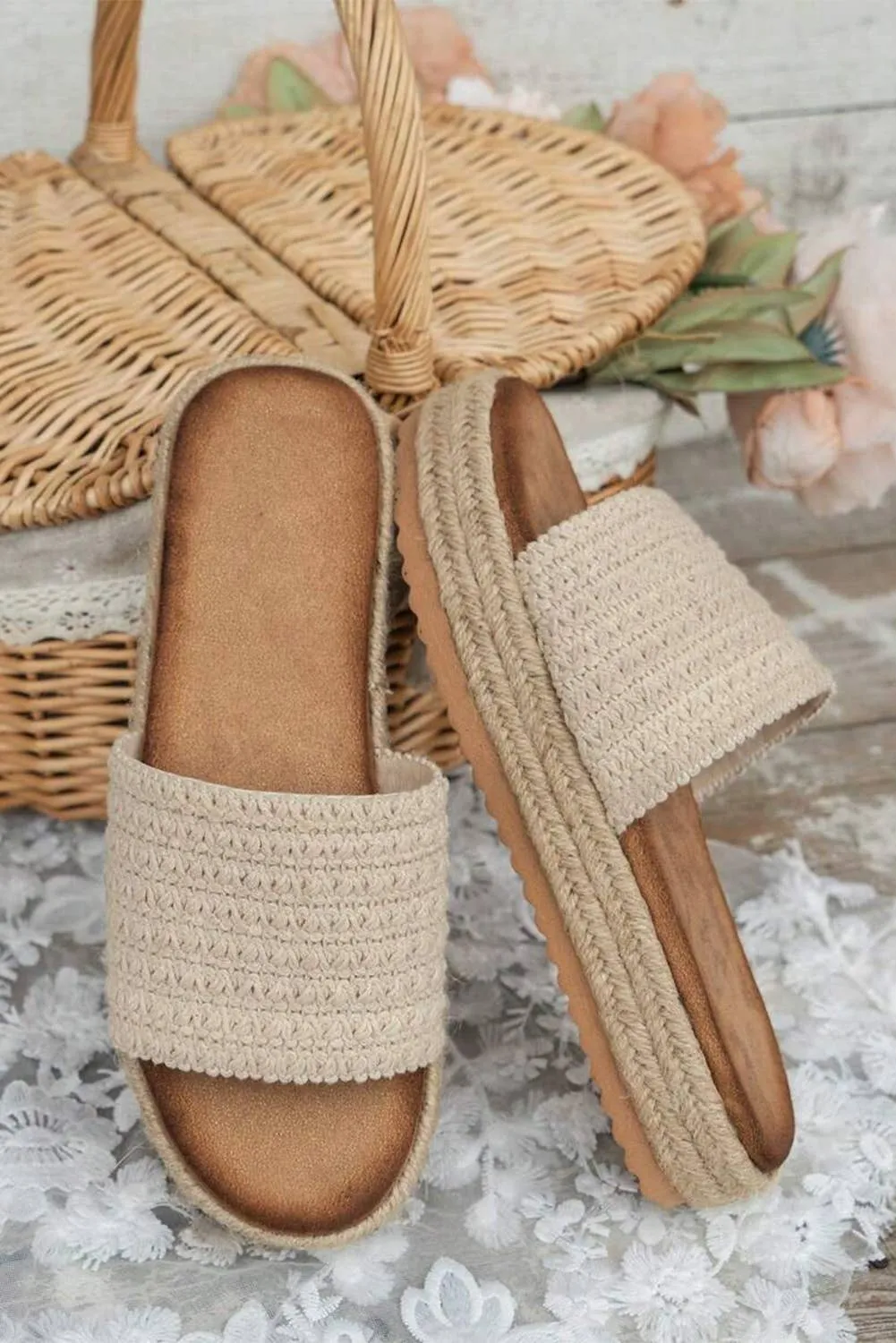 Boho Woven Wedge Sandals