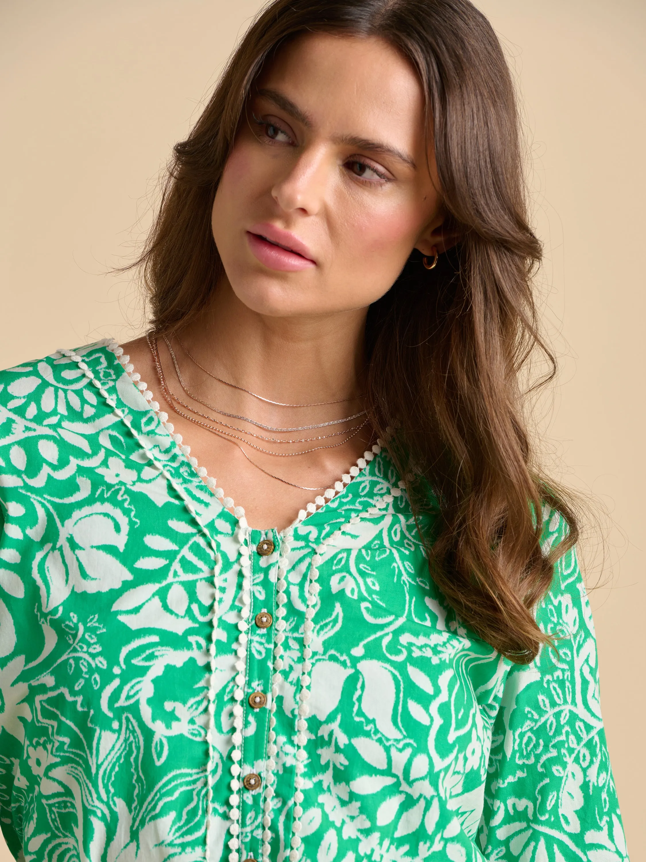 Brakeburn 20 Green Wildflower Blouse