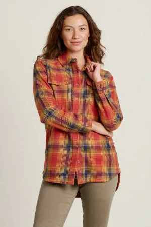 Brakeburn 20 Orange Cogden Checked Shacket