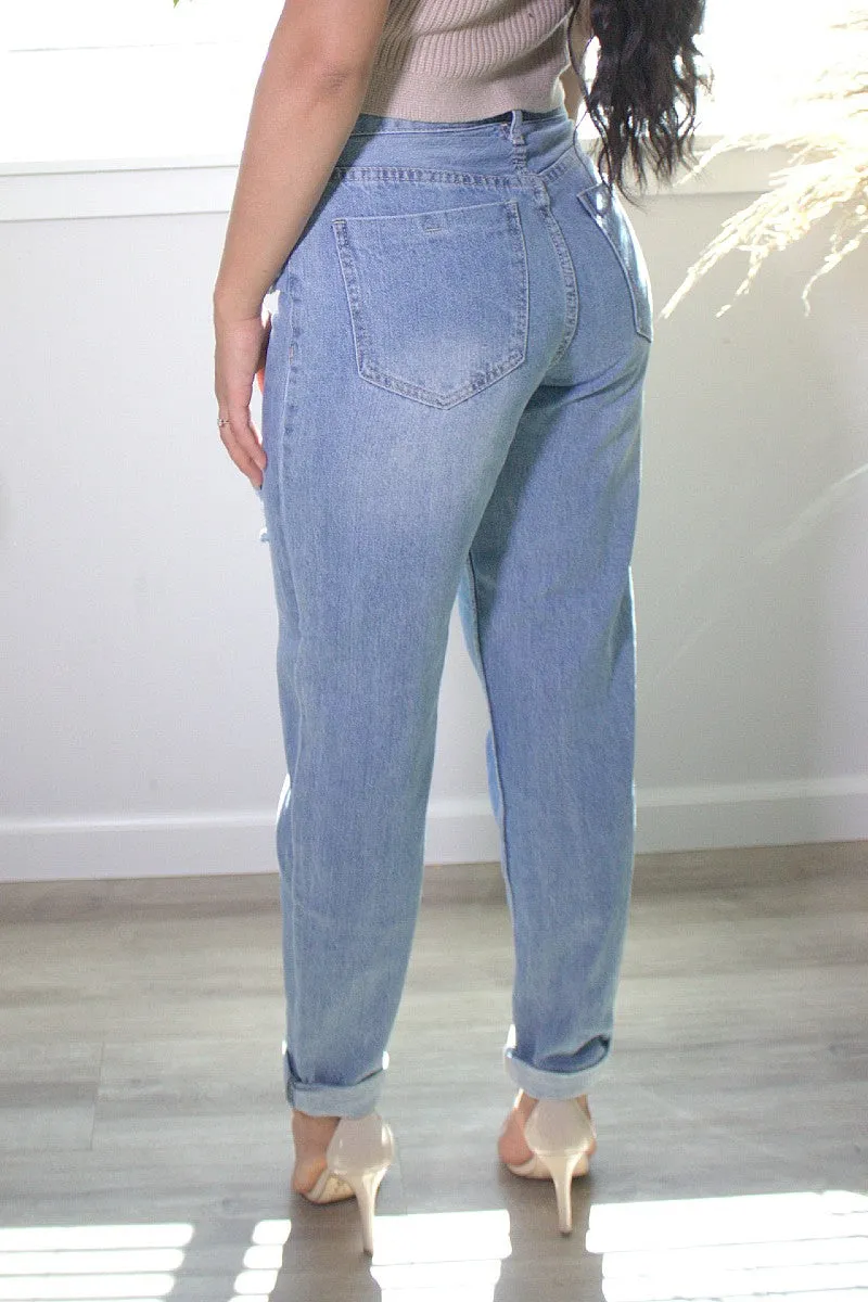 Brenda Rolled Cuff High Rise Mom Jeans