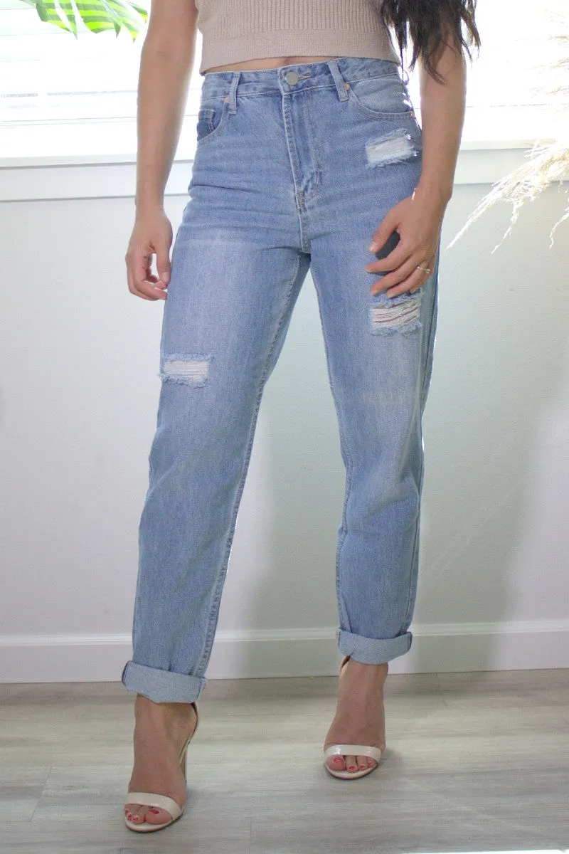 Brenda Rolled Cuff High Rise Mom Jeans