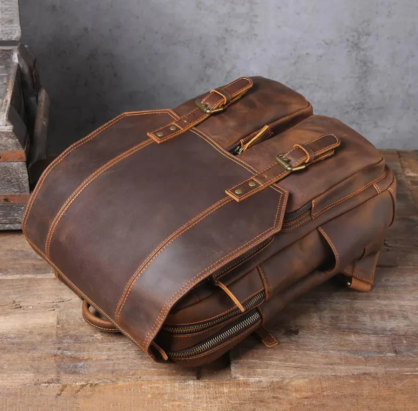 Brown Leather Rucksack | Carlsbad Caverns