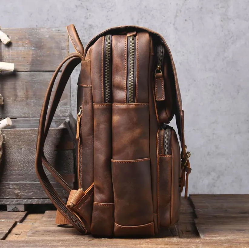 Brown Leather Rucksack | Carlsbad Caverns