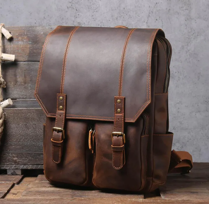 Brown Leather Rucksack | Carlsbad Caverns