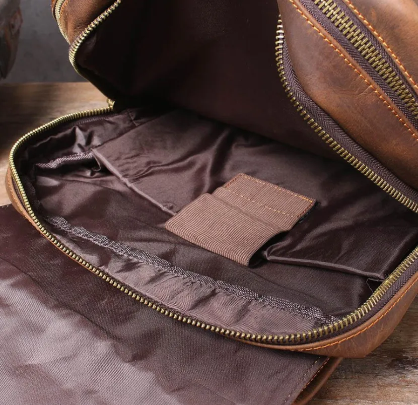 Brown Leather Rucksack | Carlsbad Caverns