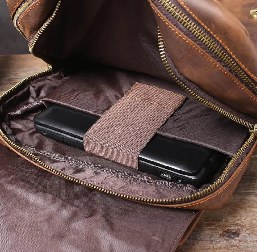 Brown Leather Rucksack | Carlsbad Caverns