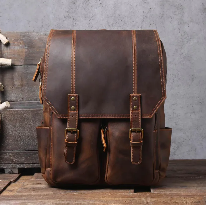 Brown Leather Rucksack | Carlsbad Caverns