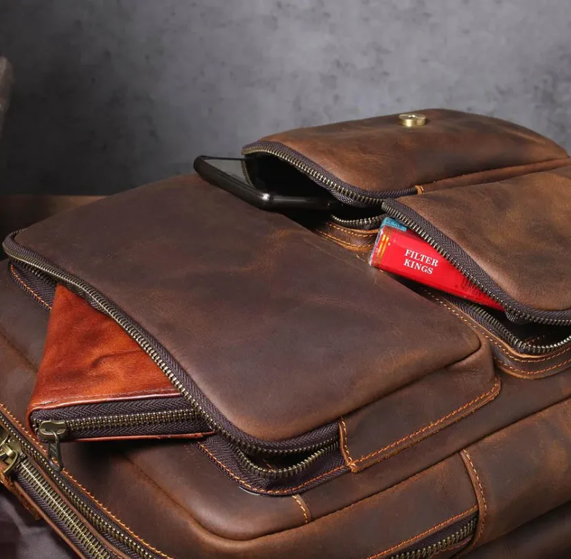 Brown Leather Rucksack | Carlsbad Caverns