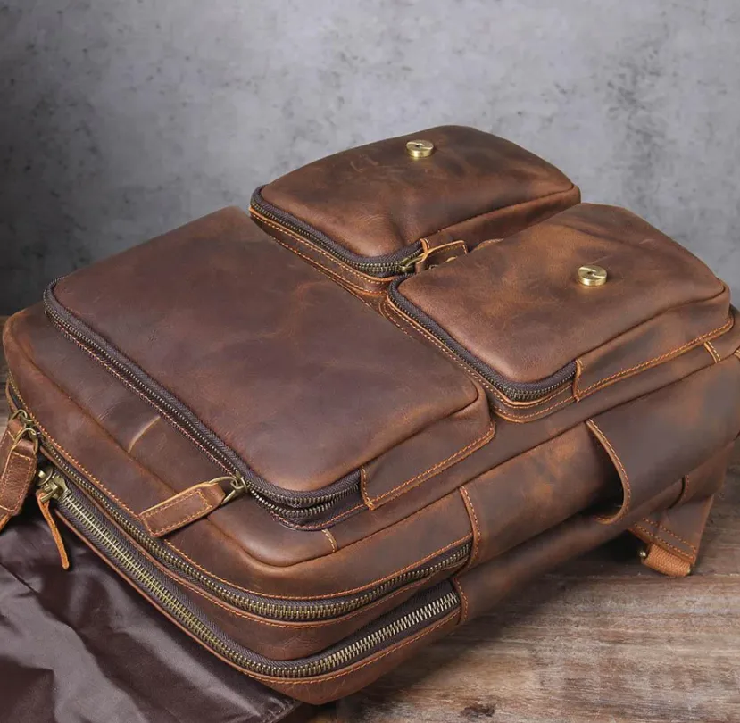 Brown Leather Rucksack | Carlsbad Caverns