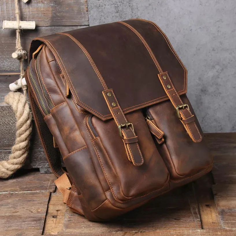 Brown Leather Rucksack | Carlsbad Caverns