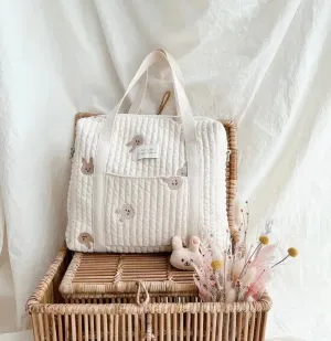 Bunny quilted baby pram bag