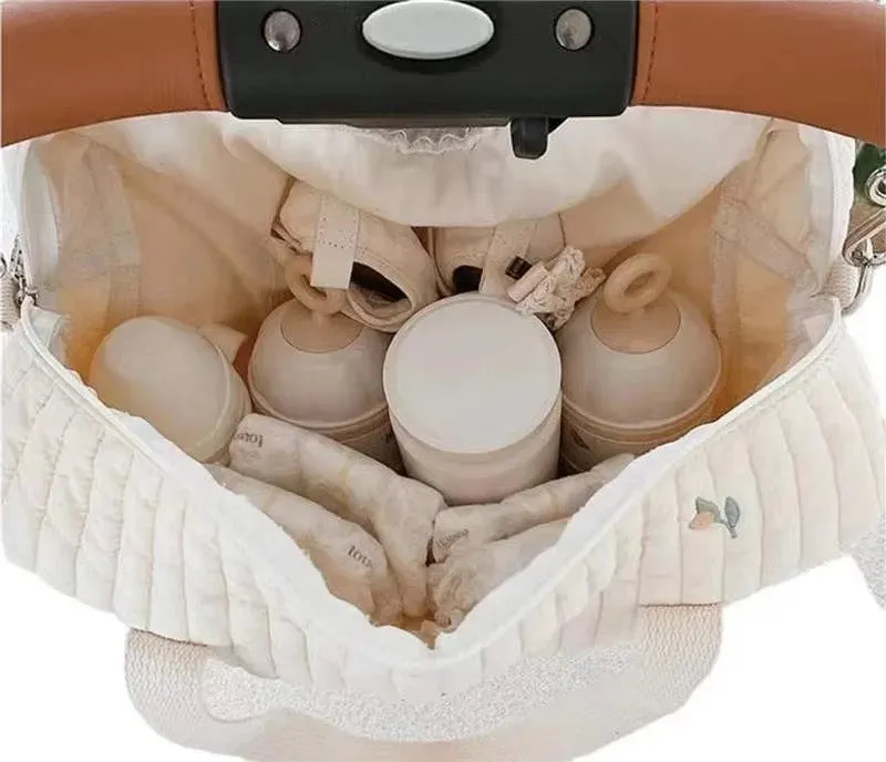 Bunny quilted baby pram bag