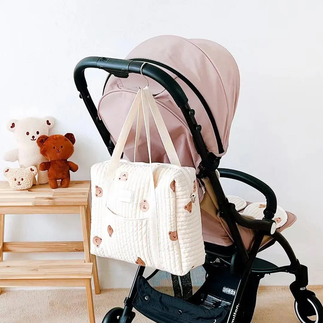 Bunny quilted baby pram bag
