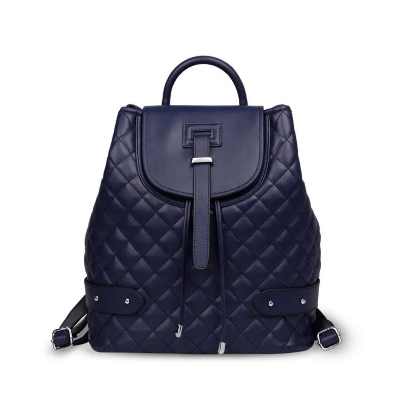 Camelia Quilted Backpack Genuine Cow Leather Fashion Celebrity