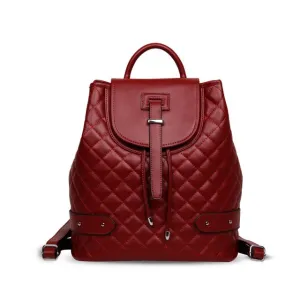 Camelia Quilted Backpack Genuine Cow Leather Fashion Celebrity