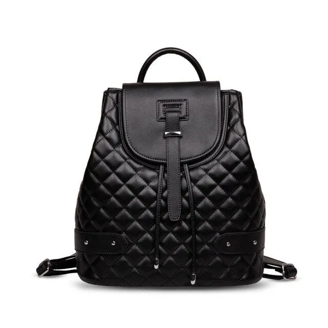 Camelia Quilted Backpack Genuine Cow Leather Fashion Celebrity