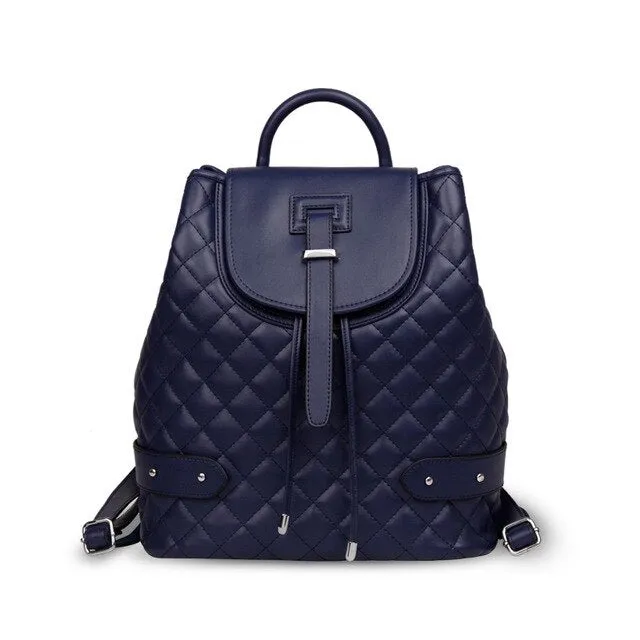 Camelia Quilted Backpack Genuine Cow Leather Fashion Celebrity