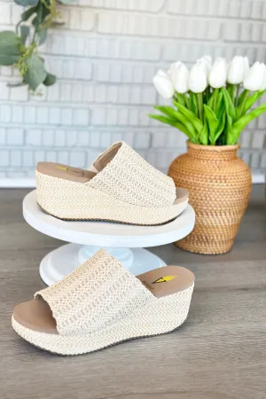 Canteen Natural Textured Slip On Wedge