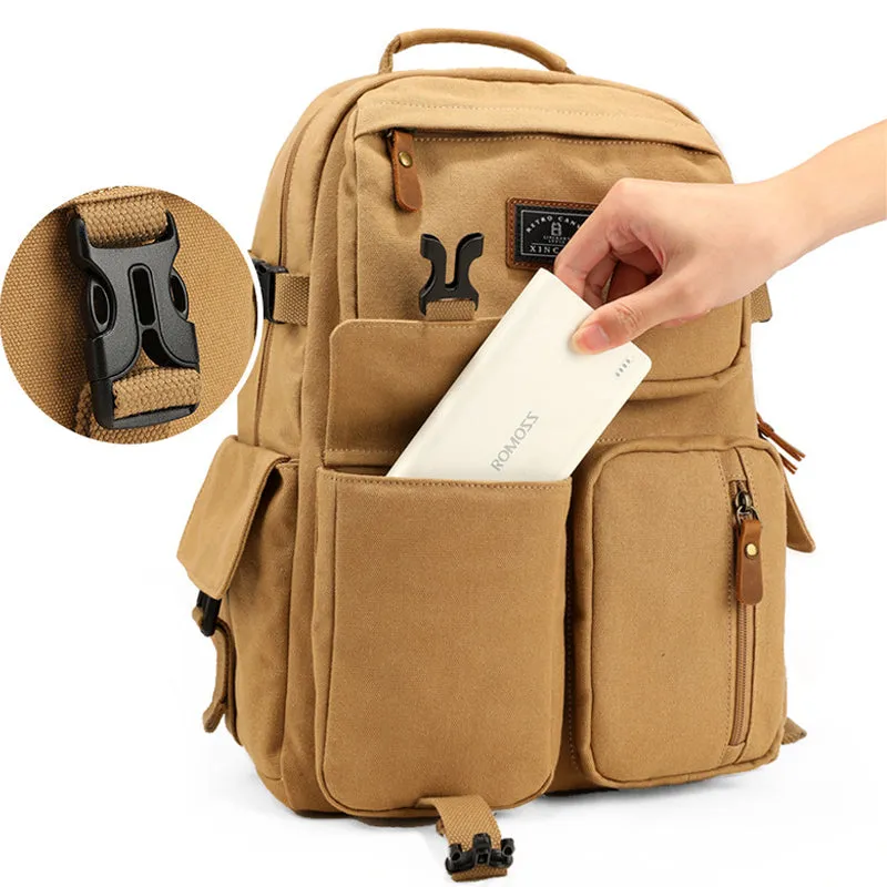 Canvas Travel Backpack Stylish Rucksacks For Women