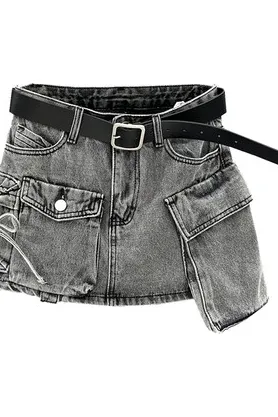 Cargo Pocket denim skirt