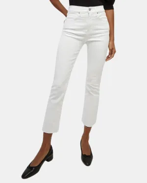 CARLY KICK FLARE RAW HEM IN WHITE