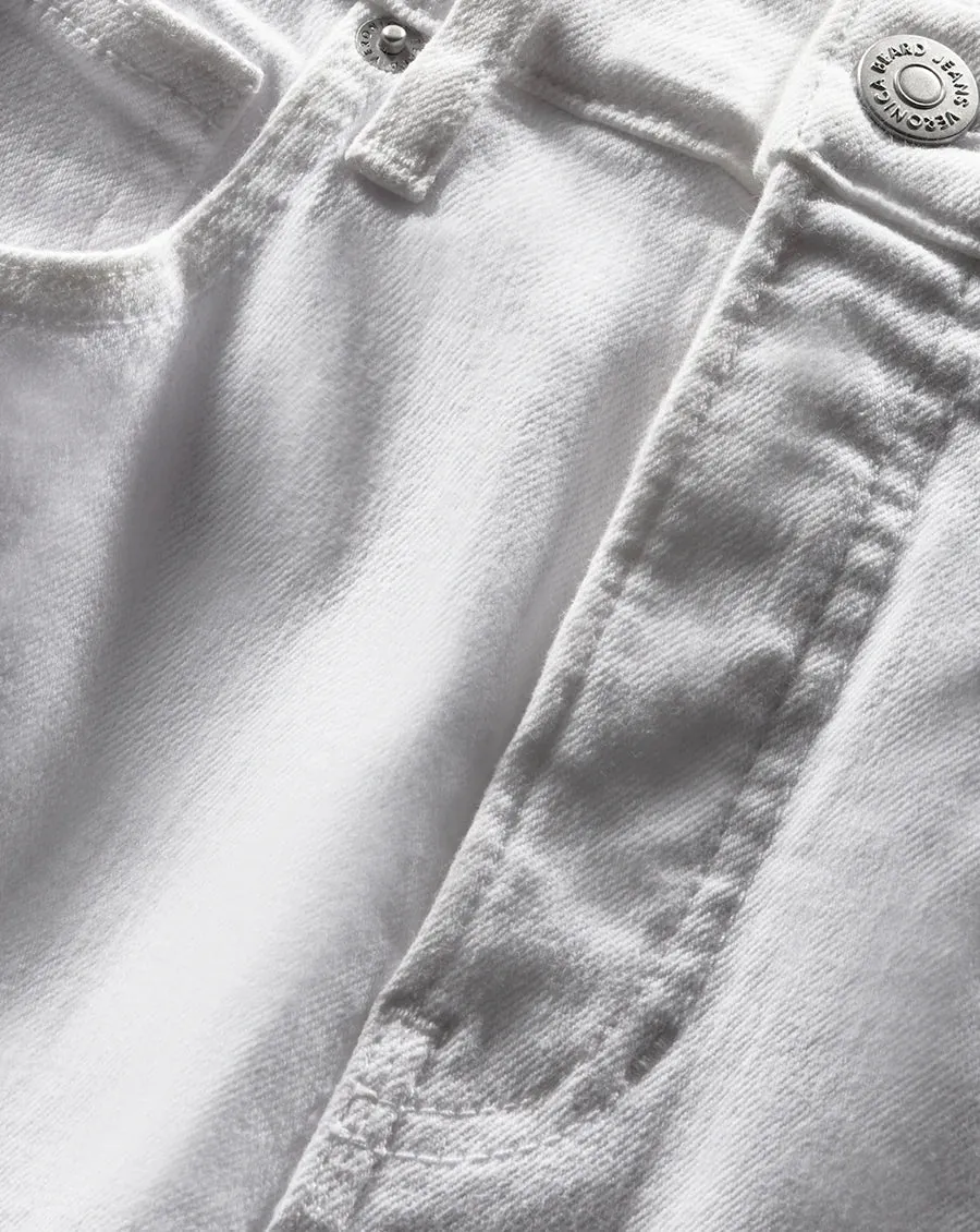 CARLY KICK FLARE RAW HEM IN WHITE