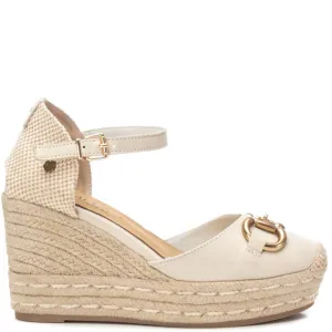Carmela Cream Leather Espadrille Wedges